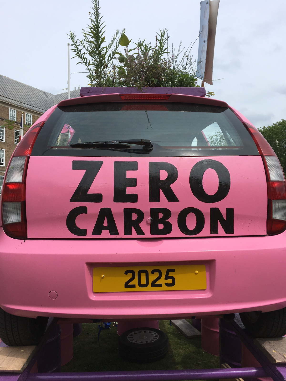 pink car zero carbon 2025 numberplate