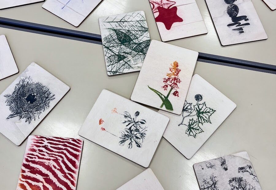 nature images printed in colour on wooden cards