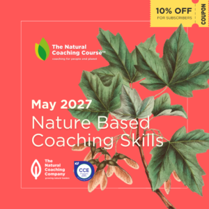 red course flyer with green leaves